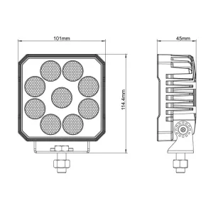 Kombischeinwerfer LED Arbeitsscheinwerfer & Frontblitzer 2in1 45 Watt weiss/orange Zulassung ECE-R65